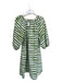 Frances Valentine Size L Green & White Cotton Short Balloon Sleeve Striped Dress Green & White / L