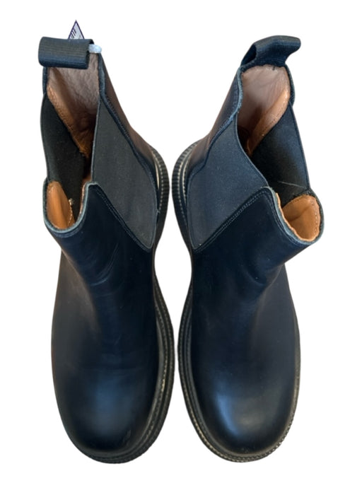 Ganni Shoe Size 41 Black Leather Platform Lug Boots Black / 41