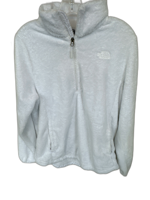 The North Face Size L White Polyester Long Sleeve Fuzzy Half Zip Athletic Jacket White / L