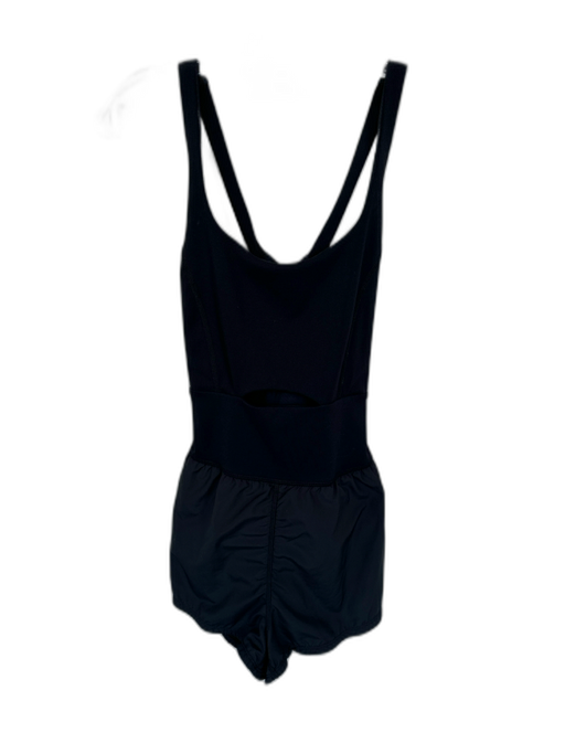 FP Movement Size S Black Shell Cross Back Key Hole Back Zip Athletic Romper Black / S