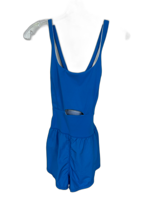 FP Movement Size S Electric Blue Cross Back Key Hole Back Zip Athletic Romper Electric Blue / S
