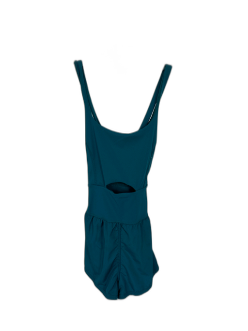 FP Movement Size S Sea Green Cross Back Key Hole Back Zip Athletic Romper Sea Green / S