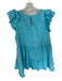 &merci Size L Sky Blue Cotton & Polyester Flutter Cap sleeve Ruffle Mini Dress Sky Blue / L