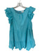 &merci Size L Sky Blue Cotton & Polyester Flutter Cap sleeve Ruffle Mini Dress Sky Blue / L