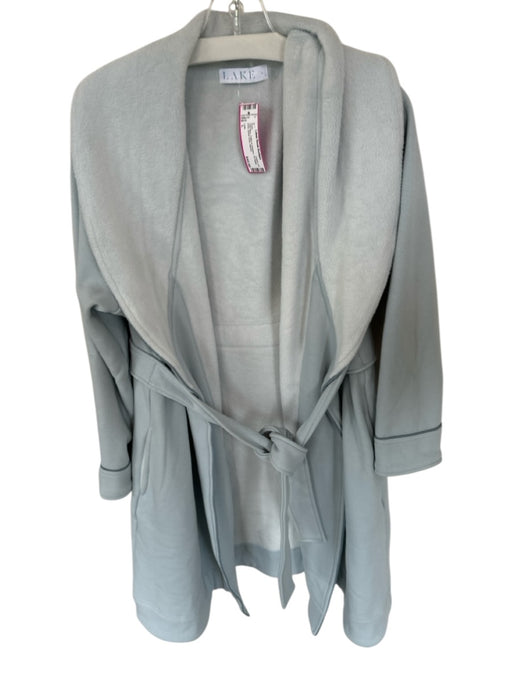 Lake Size L Pale Blue Cotton & Elastane Tie Waist lined Below Knee Robe Pale Blue / L