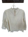 TCEC Size L Ivory Cotton & Rayon Eyelet Long Sleeve Key hole Top Ivory / L