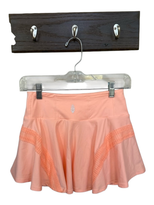 FP Movement Size S Salmon Polyester Blend Lace Detail Built in Shorts Skirt Salmon / S