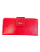 Frances Valentine Red Leather Snap Closure Zip Pocket Gold Hardware Wallets Red