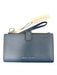 Marc Jacobs Ocean Blue Leather Silver Hardware Snap Closure Zip Pocket Wallets Ocean Blue