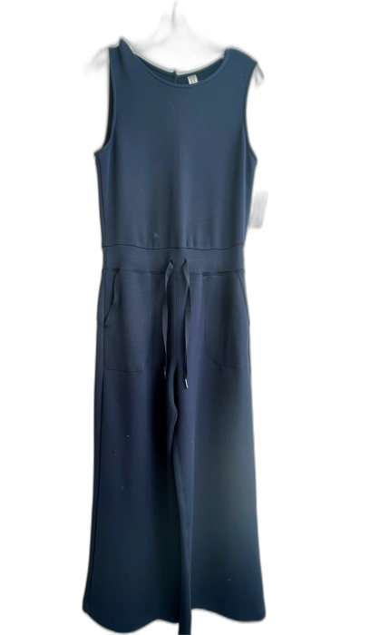 Spanx Size Medium Navy Blue Modal & Polyester Drawstring Waist Wide Leg Jumpsuit Navy Blue / Medium