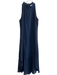 Lola & Sophie Size S Navy 100% Cupro High Low High Neck Sleeveless Midi Dress Navy / S