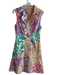 Derek Lam 10 Crosby Size 6 Multi Cotton & Spandex Tiered Notch Collar Mini Dress Multi / 6