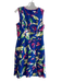 Shoshanna Size 6 Blue & Multi Cotton & Suede Lined Abstract Sleeveless Dress Blue & Multi / 6