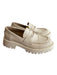 Steve Madden Shoe Size 7 Beige Leather Round Toe Lug sole Loafer Shoes Beige / 7