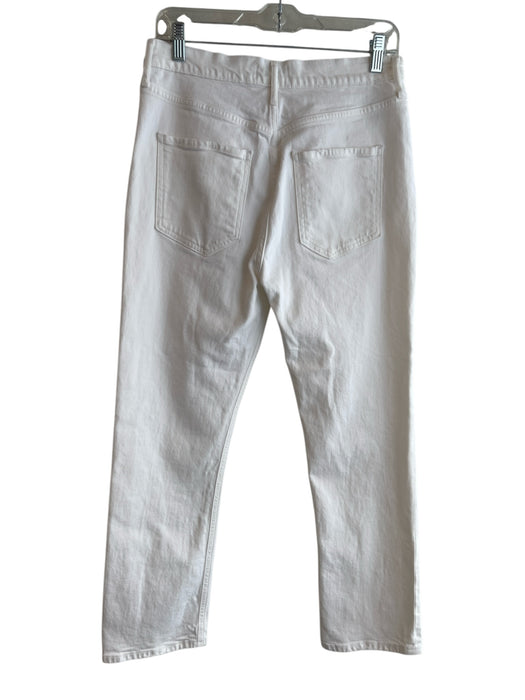 Agolde Size 28 White Cotton Blend 5 Pocket Button Fly Mid Rise Straight Jeans White / 28