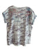 Johnny Was Size Small Lavender, white & multi Cotton Round Neck Short Sleeve Top Lavender, white & multi / Small
