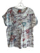 Johnny Was Size Small Lavender, white & multi Cotton Round Neck Short Sleeve Top Lavender, white & multi / Small