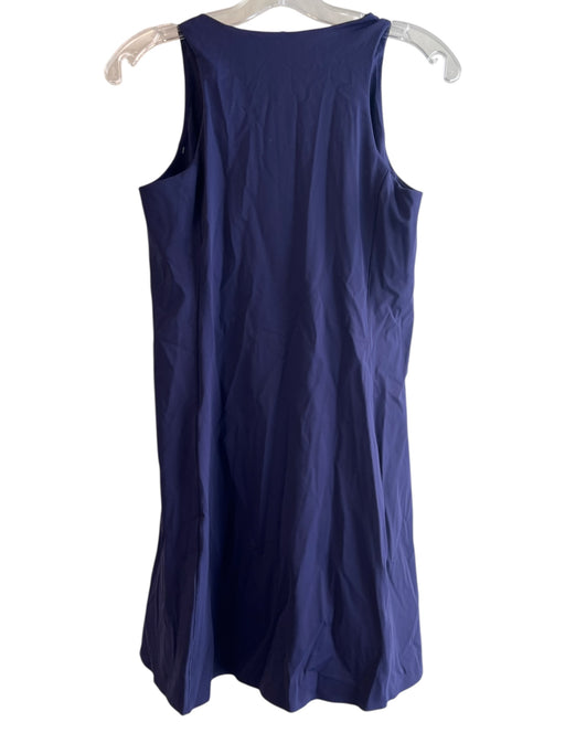 Spanx Size Medium Dark Purple No Fabric Tag Round Neck Front Zip Dress Dark Purple / Medium