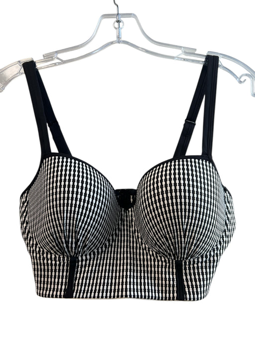 Prima Donna Size Est M Black & White Polyamide Checked Adjustable Strap Bra Black & White / Est M