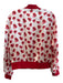 Alice & Olivia Size S/P Red, Pink & White Silk Lips Front Zip Bomber Jacket Red, Pink & White / S/P