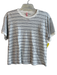 Frame Size S White & Black Organic Linen Short Sleeve Striped Round Neck Top White & Black / S