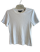 Veronica Beard Size M White Pima Cotton Short Sleeve Ribbed Solid Color Top White / M