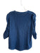 Veronica Beard Size S/P Navy Pima Cotton Heathered Round Neck 3/4 Sleeve Top Navy / S/P