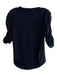 Veronica Beard Size S Black Pima Cotton Heathered Round Neck 3/4 Sleeve Top Black / S