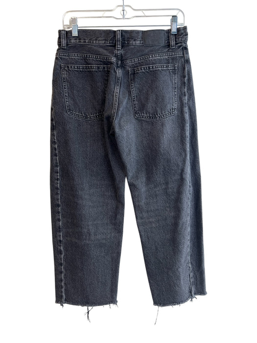 Madewell Size 26P Black 100% Cotton High Rise 5 Pocket Button Fly Raw Hem Jeans Black / 26P