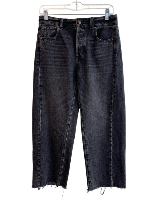 Madewell Size 26P Black 100% Cotton High Rise 5 Pocket Button Fly Raw Hem Jeans Black / 26P