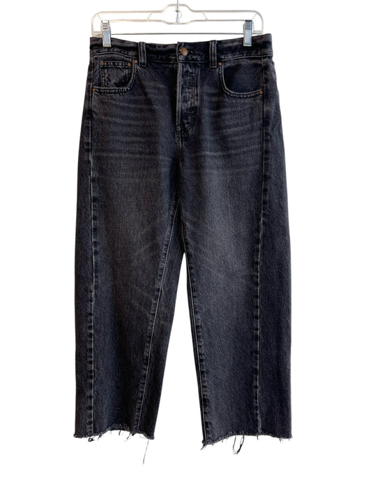 Madewell Size 26P Black 100% Cotton High Rise 5 Pocket Button Fly Raw Hem Jeans Black / 26P
