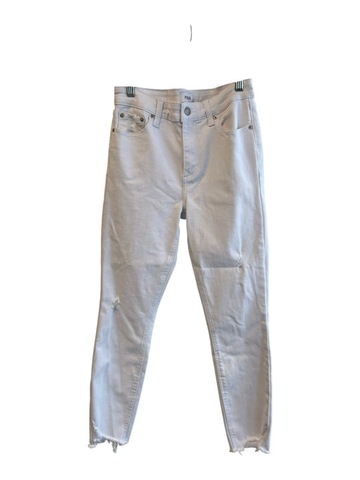 Pistola Size 27 White Cotton Blend High Rise Zip Fly 5 Pocket Skinny Jeans White / 27