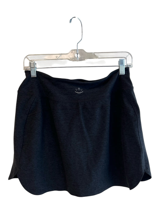 Beyond Yoga Size M Black Polyester Blend Elastic Waist Heathered Skort Skirt Black / M