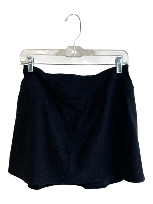 Beyond Yoga Size M Black Polyester Blend Elastic Waist Heathered Skort Skirt Black / M
