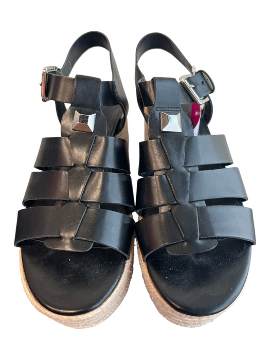Marc Fisher Shoe Size 6 Black Manmade Material Open Toe & Heel Strappy Shoes Black / 6