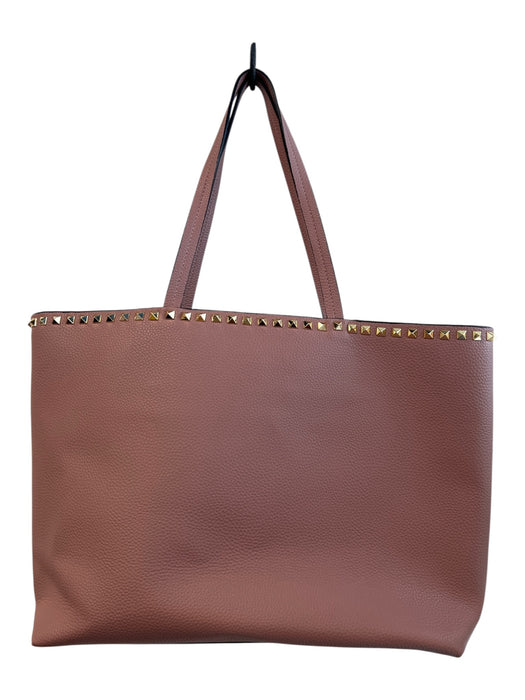 Tiffany & Fred Mauve Pebble Leather Magnetic Snap Top Handles Inside Pocket Bag Mauve / L