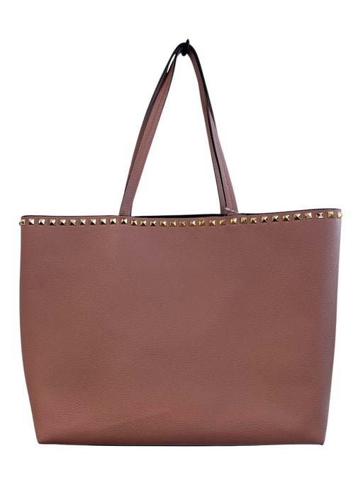 Tiffany & Fred Mauve Pebble Leather Magnetic Snap Top Handles Inside Pocket Bag Mauve / L
