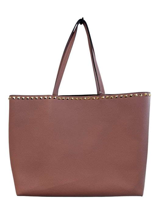Tiffany & Fred Mauve Pebble Leather Magnetic Snap Top Handles Inside Pocket Bag Mauve / L