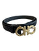 Salvatore Ferragamo Black Leather Gold hardware Logo Peg Clasp Belts Black / XL
