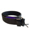 Calvin Klein Black Leather Gunmetal Hardware Triple Buckle Belts Black / L