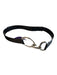 White House Black Market Black Leather Silver Hardware Hook Clasp Belts Black / One Size