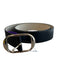 White House Black Market Black Leather Gold Accents Square Buckle Belts Black / S