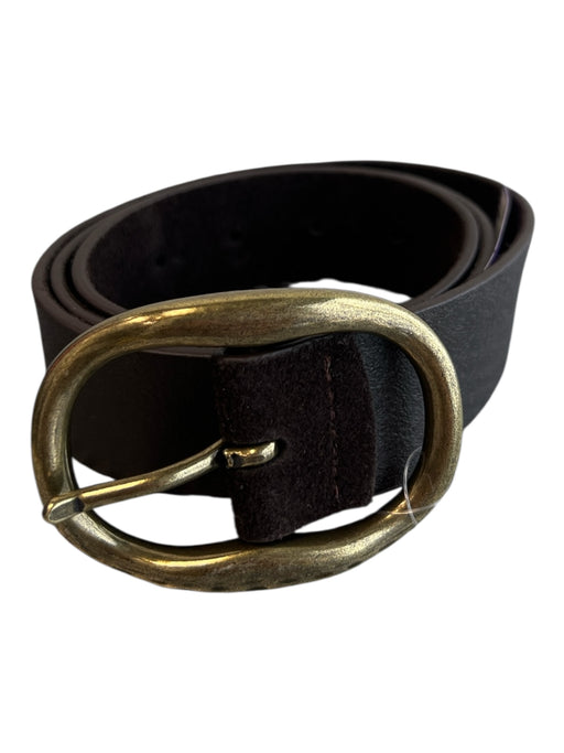 Madewell Espresso Brown Leather Brass Buckle Belts Espresso Brown / S