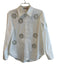 Alice + Olivia Size Small White Cotton & Nylon Collared Button Down Top White / Small
