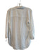 L'agence Size Medium Cream Nylon Collared Button Down Metallic Stripe Top Cream / Medium