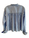 Veronica Beard Size 6 Blue & White Cotton Blend Striped Collared Long Sleeve Top Blue & White / 6