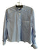 Veronica Beard Size 6 Blue & White Cotton Blend Striped Collared Long Sleeve Top Blue & White / 6