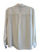 Go > Go Silk Size Small Cream Silk Button Down Long Sleeve Ruffle Detail Top Cream / Small