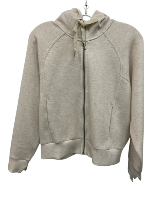 Spanx Size S Beige & White Modal Blend Heathered Zip Front Hoodie Jacket Beige & White / S