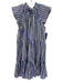 Veronica Beard Size 4 Blue, White & Black Linen Blend Striped Cap Sleeve Dress Blue, White & Black / 4